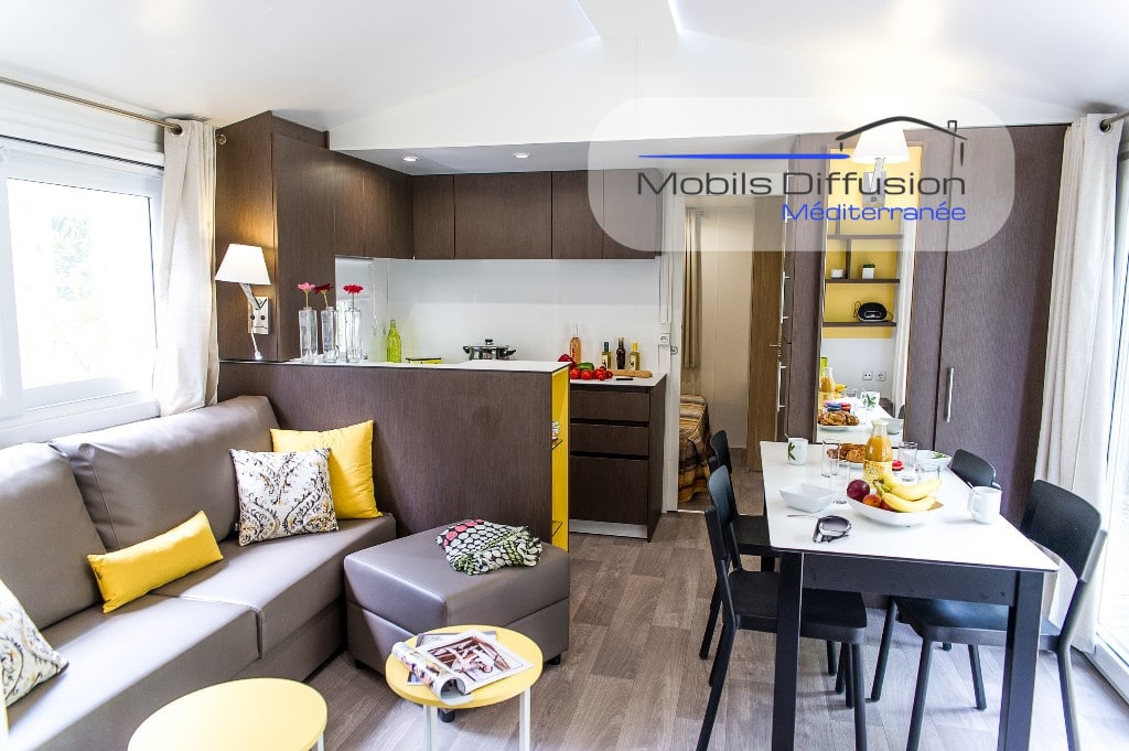 Mobils Diffusion - Mobil-home d’occasion semi-résidentiel – 3 chambres – année 2014