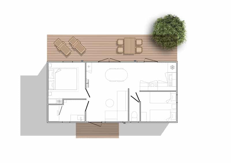 Mobils Diffusion - Mobil-home O’hara 2 chambres neuf – Côté jardin 844 – 2024