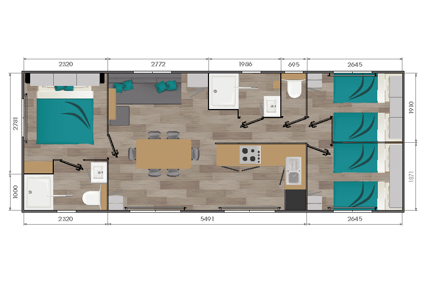 Mobils Diffusion - Mobil-home Louisiane 3 chambres neuf – Caraïbes – 2024