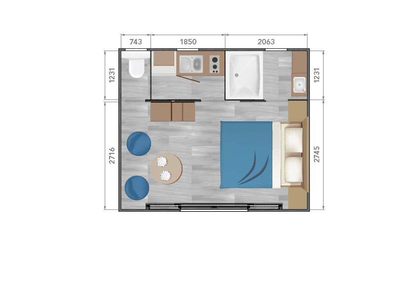 Mobils Diffusion - Mobil-home Louisiane 2 chambres neuf – Taos S2 Cuisine – 2023