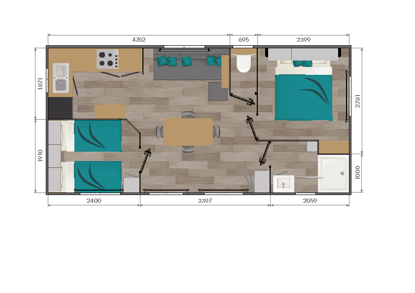 Mobils Diffusion - New mobile home Louisiane Sunshine Savanah – 2 bedrooms – 2023