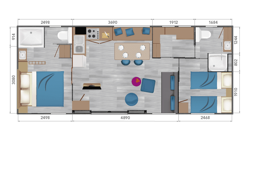 Mobils Diffusion - Mobil-home Louisiane 2 chambres neuf – Taos D4 – 2023