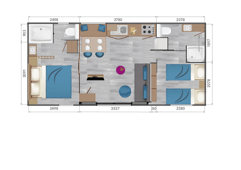 Mobils Diffusion - New mobile home Louisiana Sunshine Taos F4 – 2 bedrooms – 2023