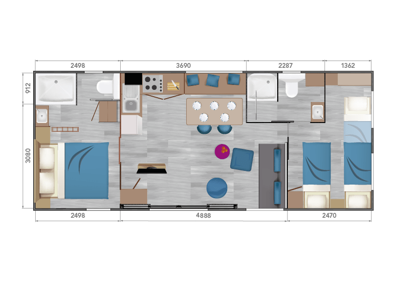 Mobils Diffusion - New mobile home Louisiane Sunshine Taos F5 – 2 bedrooms – 2023