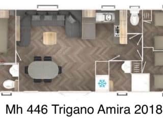 Mobils Diffusion - Mobil-home d’occasion – Trigano Amira – 3 chambres, 2 salles d’eau, clim