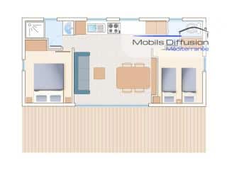 Mobils Diffusion - Mobil-home d’occasion design – Trigano – 2 chambres, climatisation